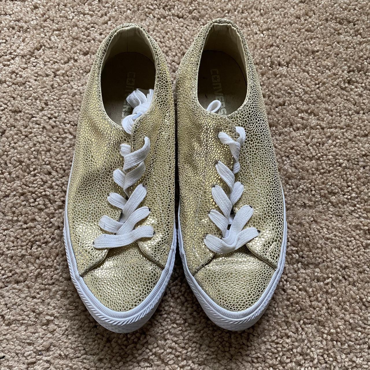 Gold sequin online converse shoes