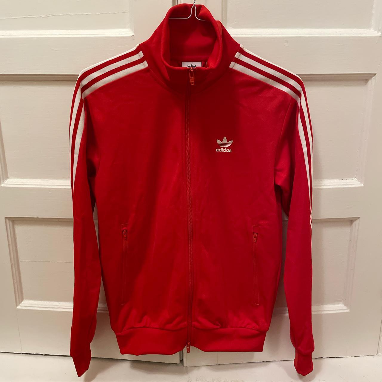 Adidas Men's Red Jacket | Depop