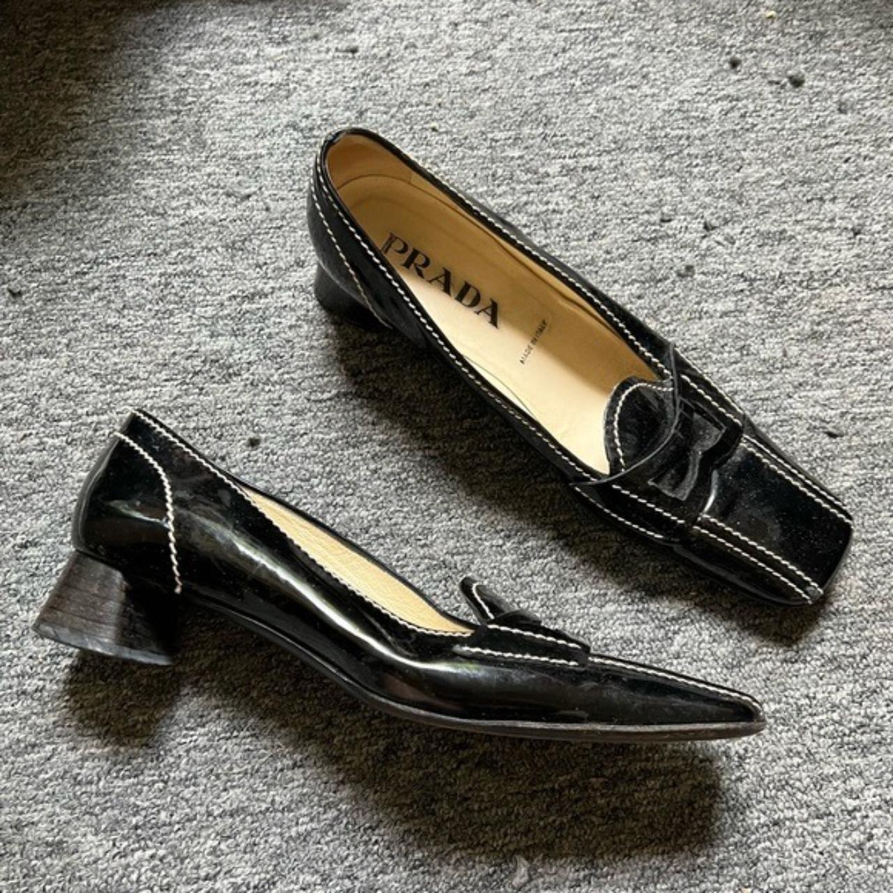 ヨ*ピ様 90s prada square loafer 90s prada square loafer