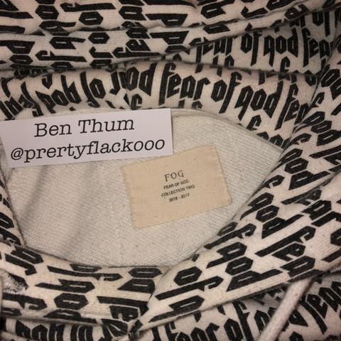 Fear of god all best sale over print hoodie legit check