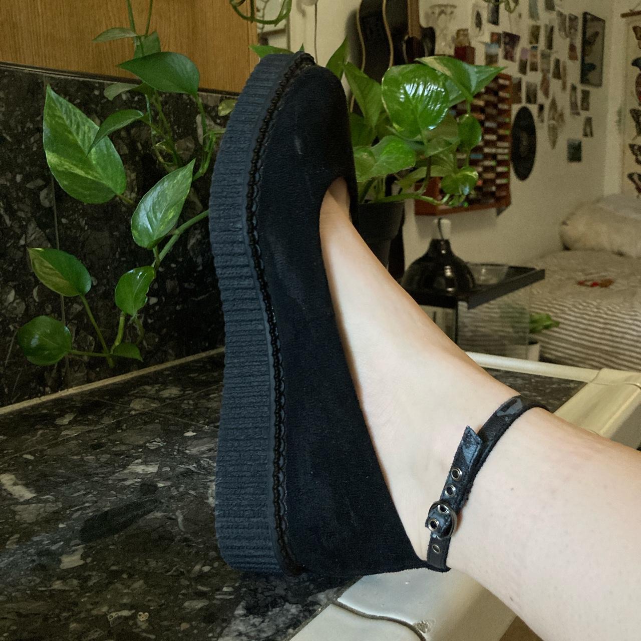 TUK Footwear Black suede Maryjanes. Adjustable ankle... Depop