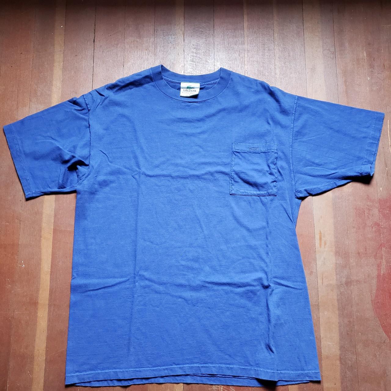 Lacoste Men's Blue and Black T-shirt | Depop