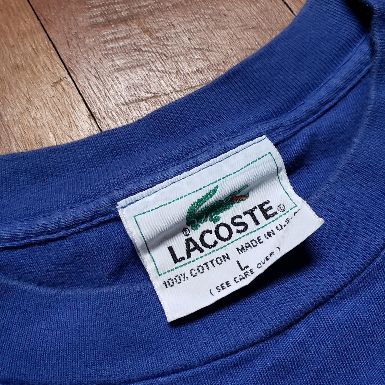 Lacoste Men's Blue and Black T-shirt | Depop