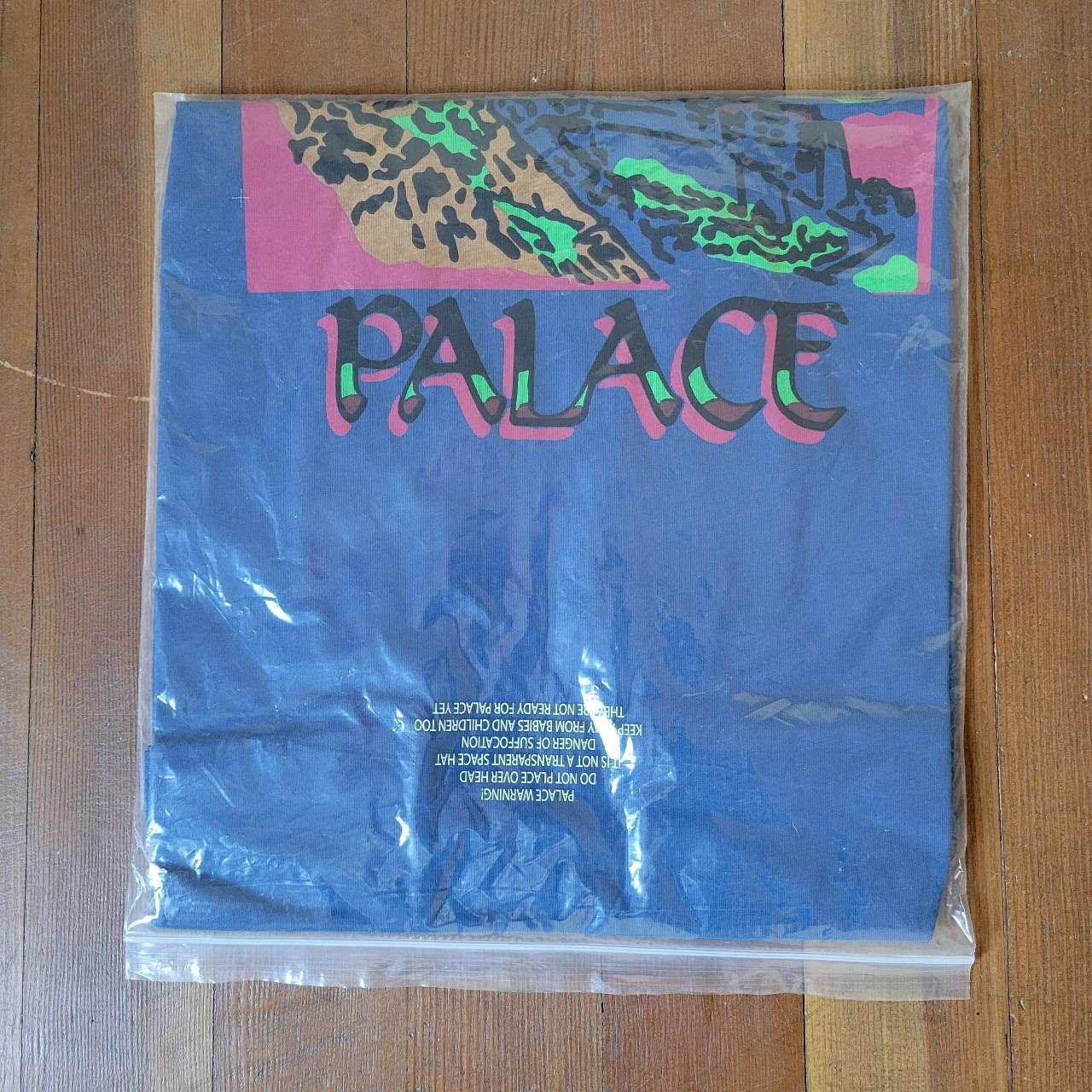 Palace Men's Navy and Pink T-shirt