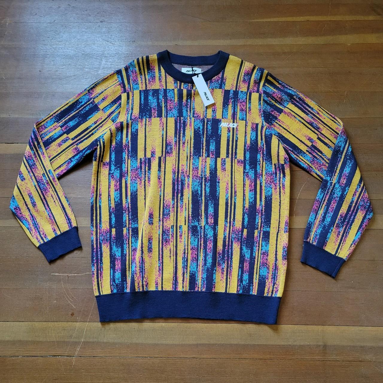Palace Men's Navy and Gold Jumper