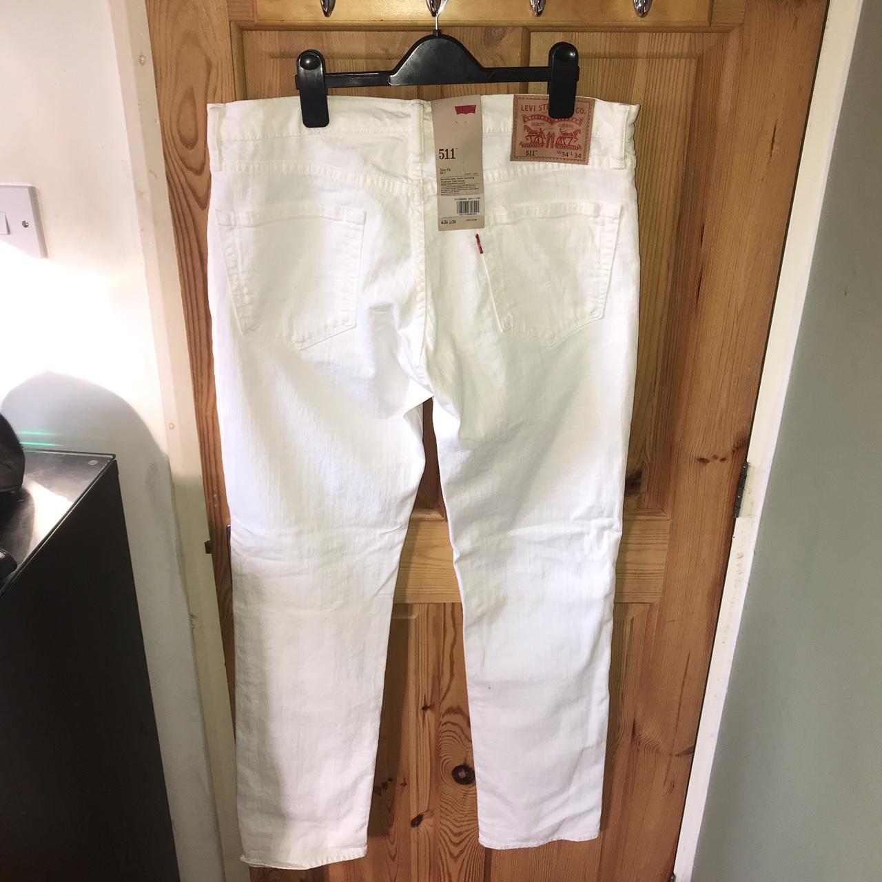 White levi 511 best sale jeans