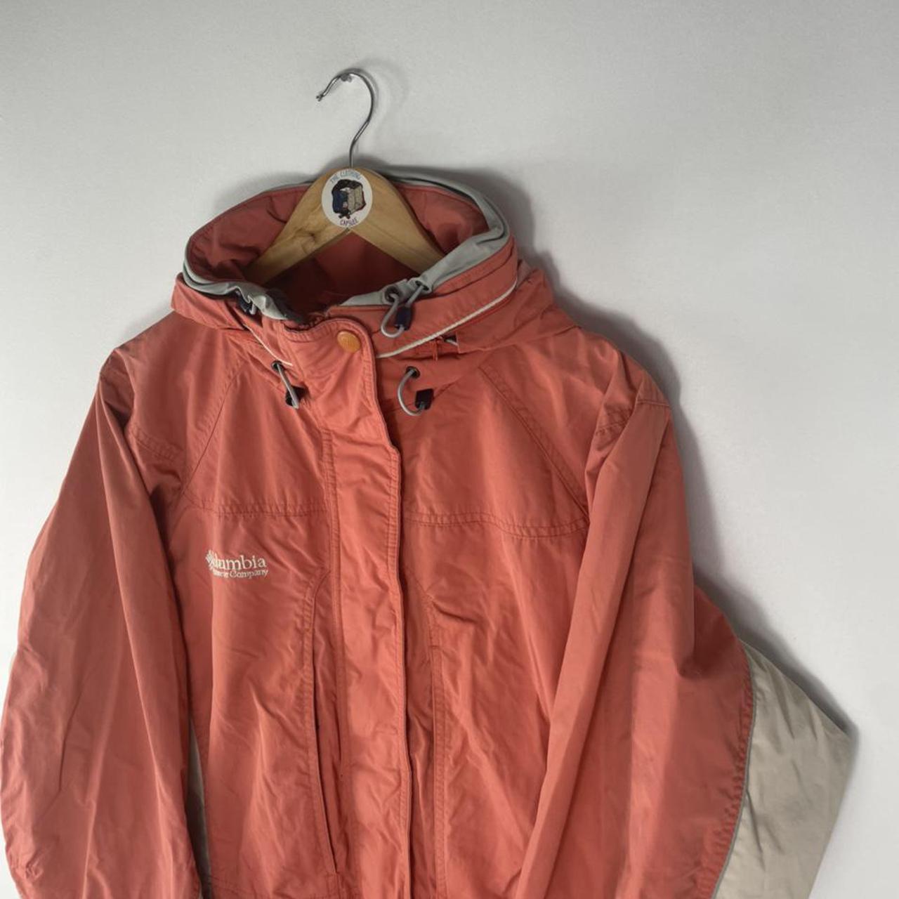 Peach and cream Columbia winter anorak jacket. The... - Depop