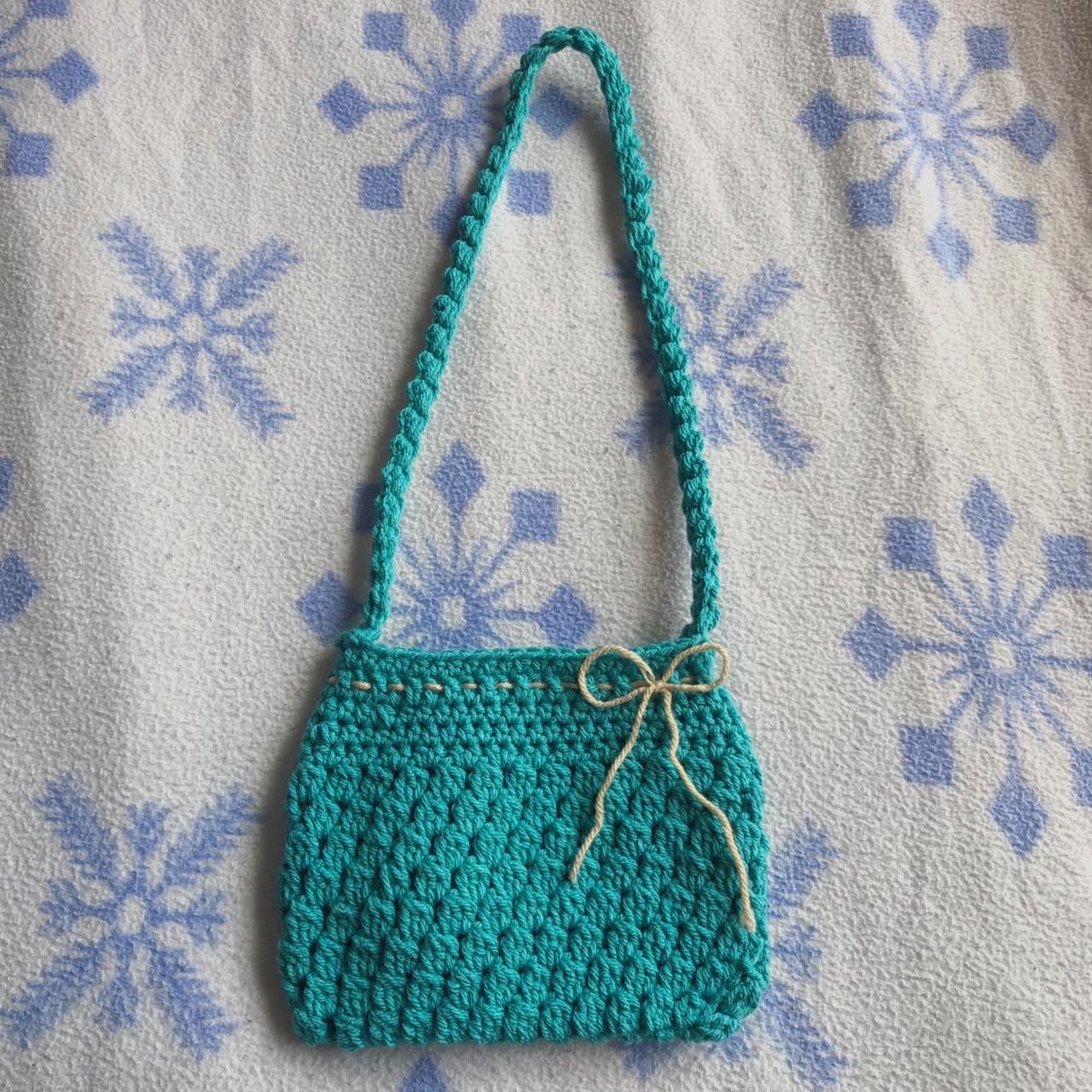 🌊 blue/green handmade crochet bag / purse! perfect... - Depop