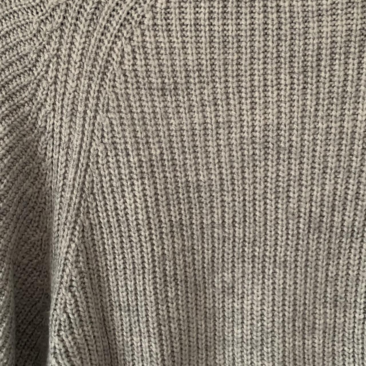 MANGO Grey Knit Round Neck Sweater size Medium Made... - Depop