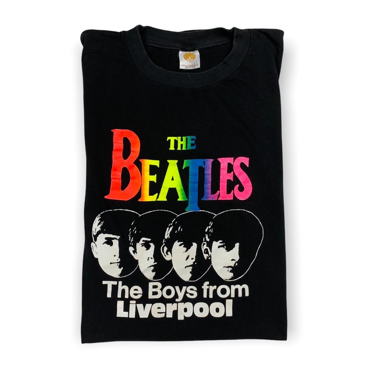 The Beatles The Boys From Liverpool Black T-shirt... - Depop