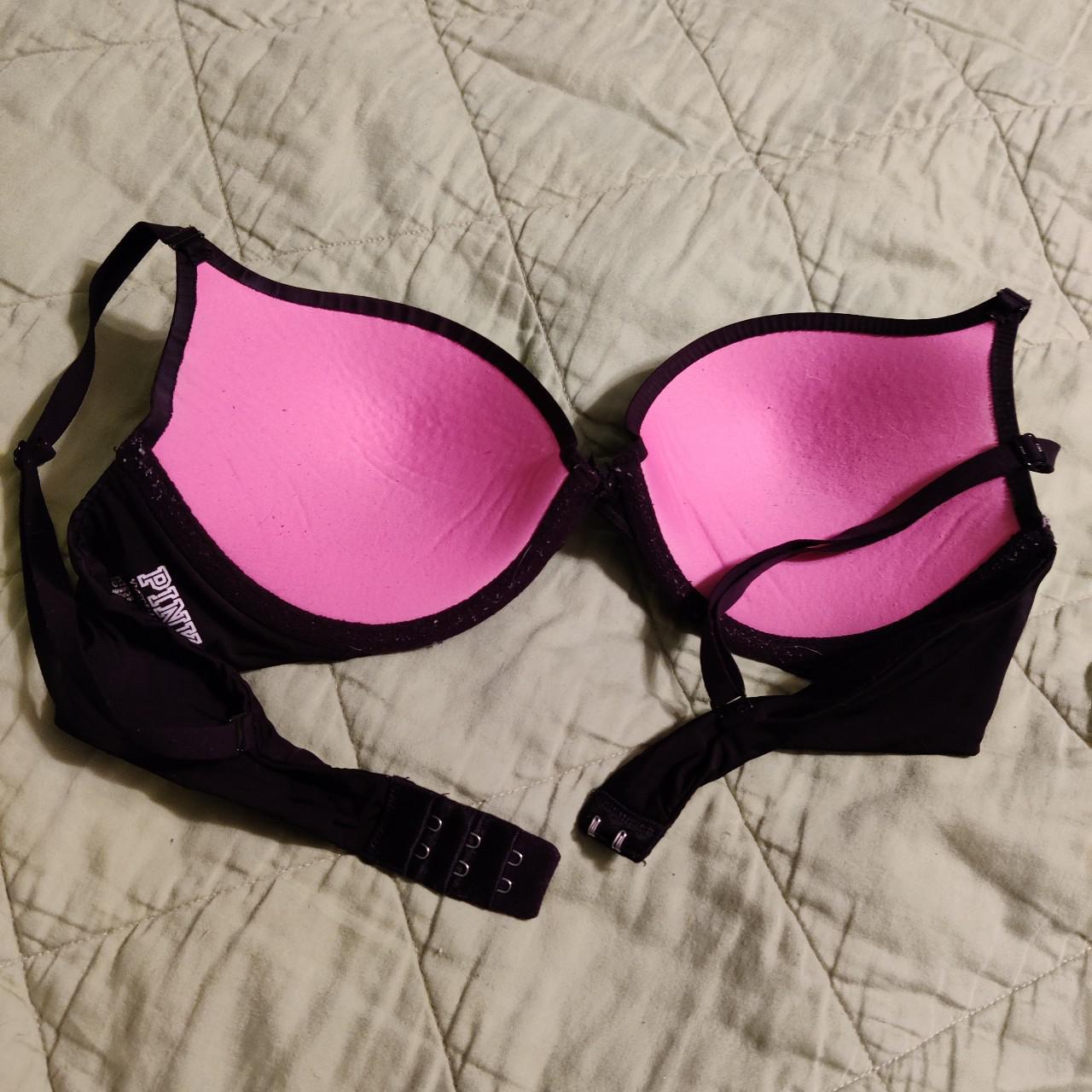 Hot pink bra and underwear set Bra is size 36B and - Depop