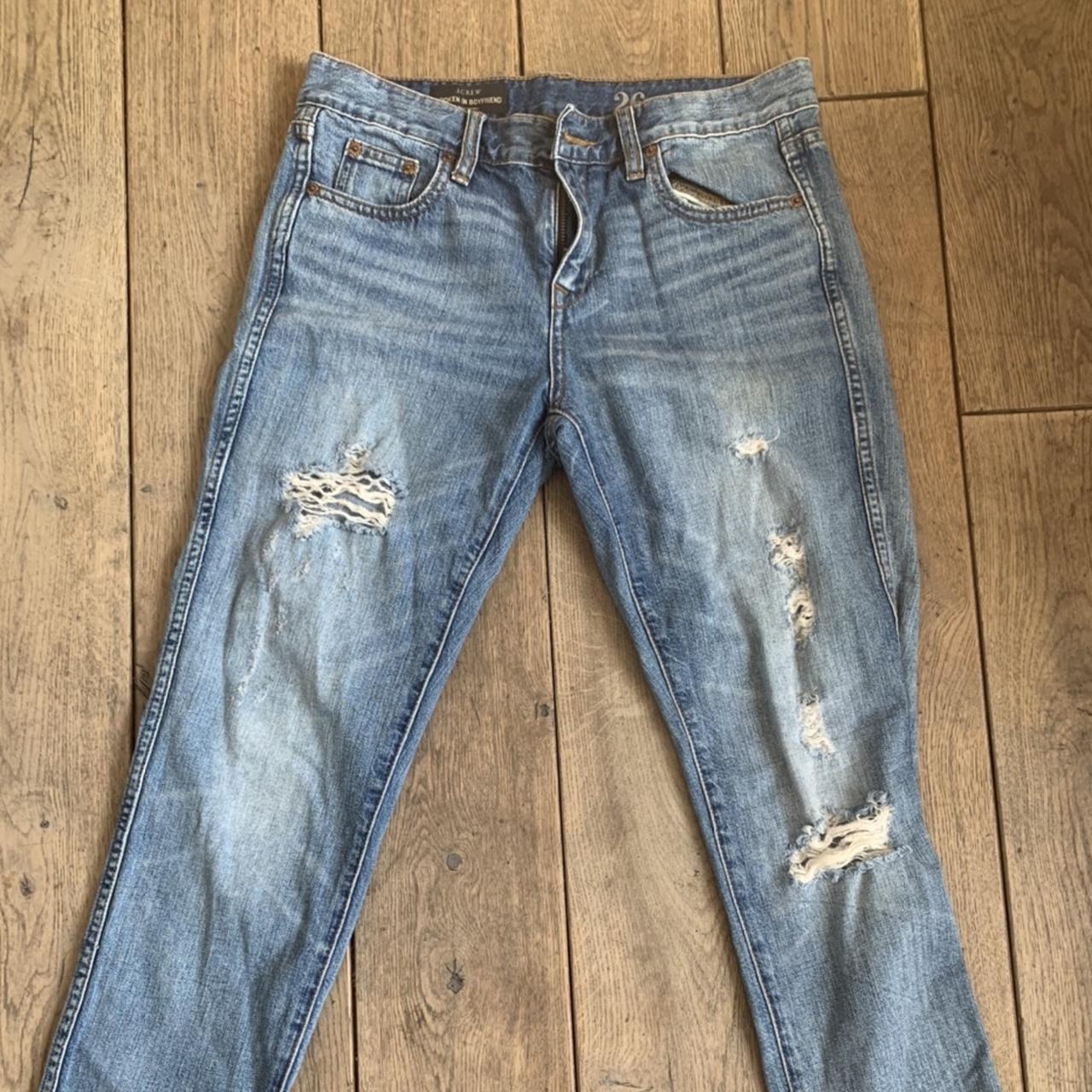 J. Crew broken in boyfriend jeans. 26” regular with... - Depop