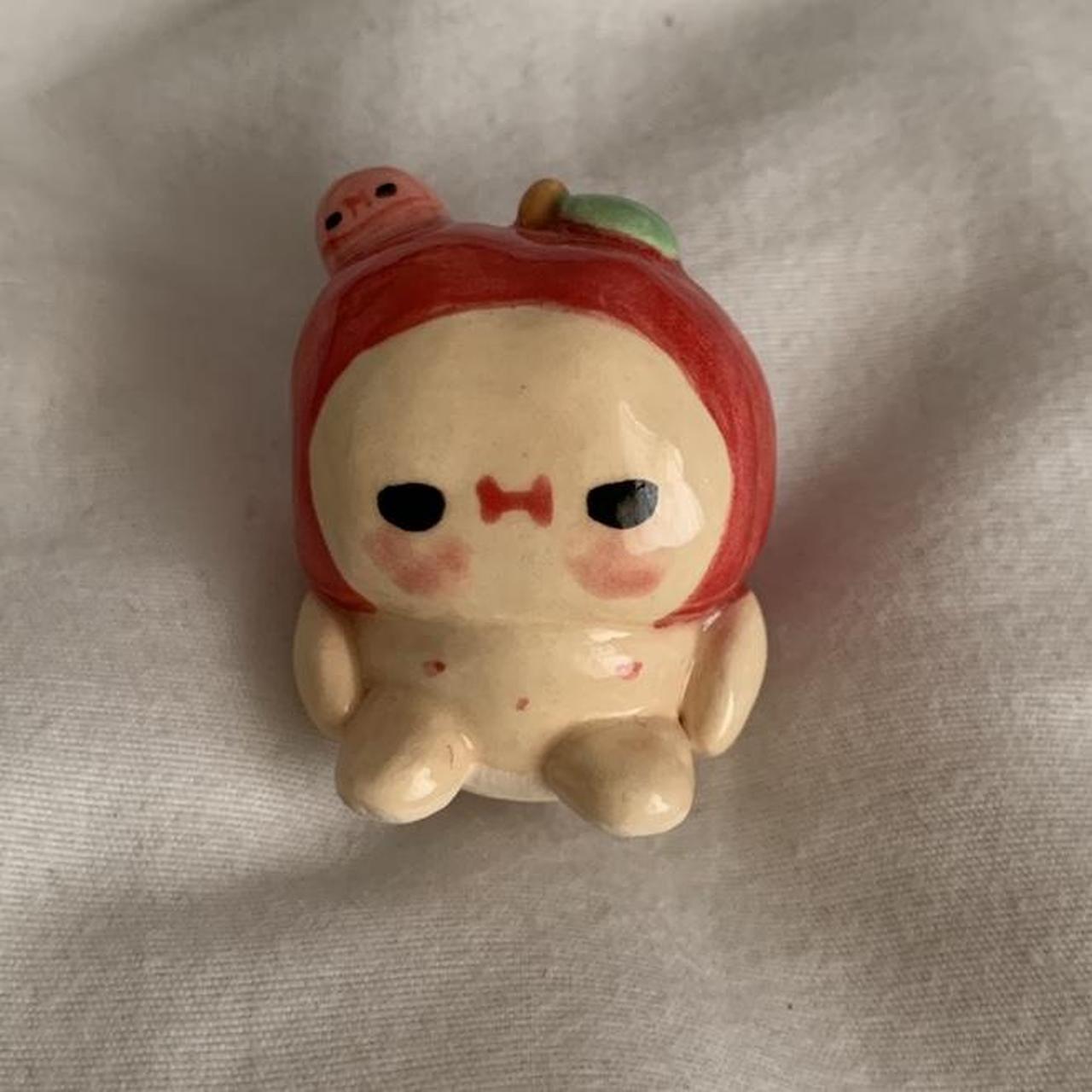 tiny and adorable apple baby!! ceramic figurine... Depop
