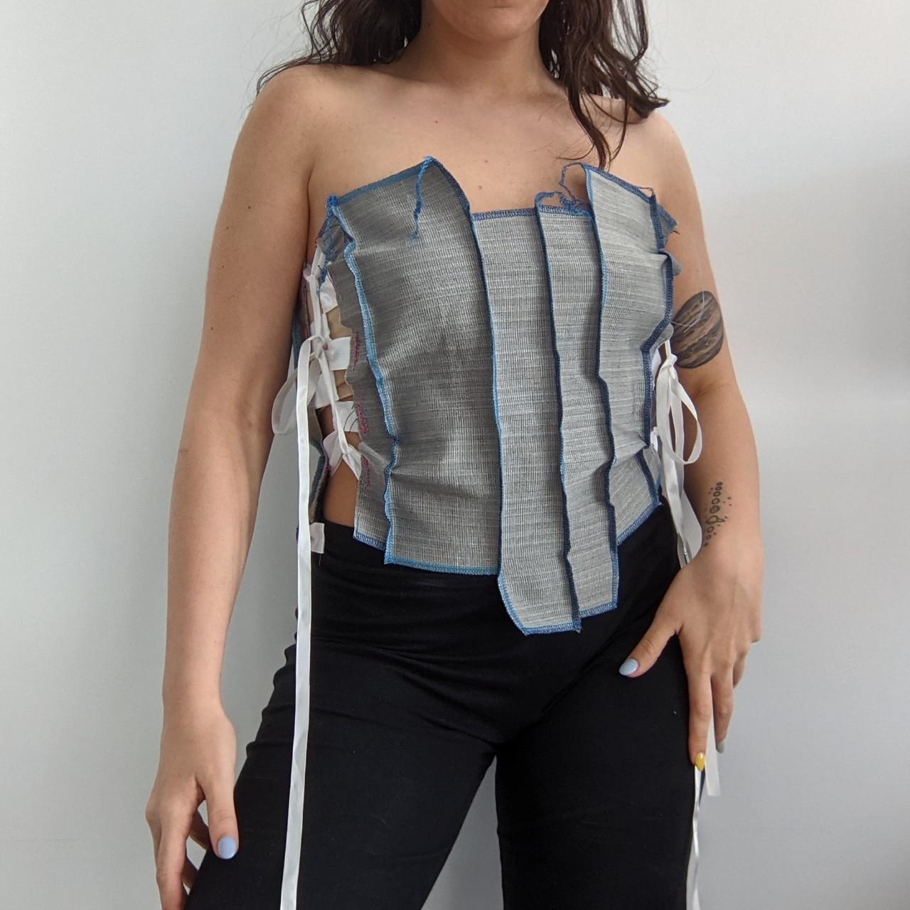 Handmade corset style top, made from deadstock... Depop