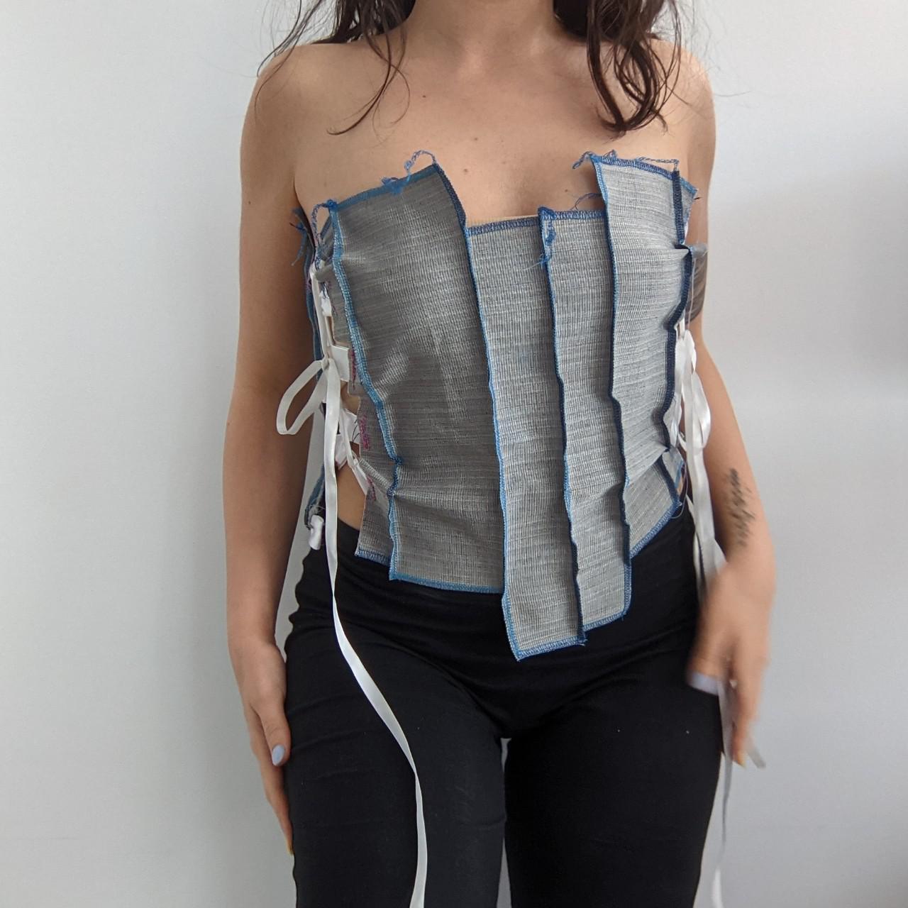 Handmade corset style top, made from deadstock... Depop
