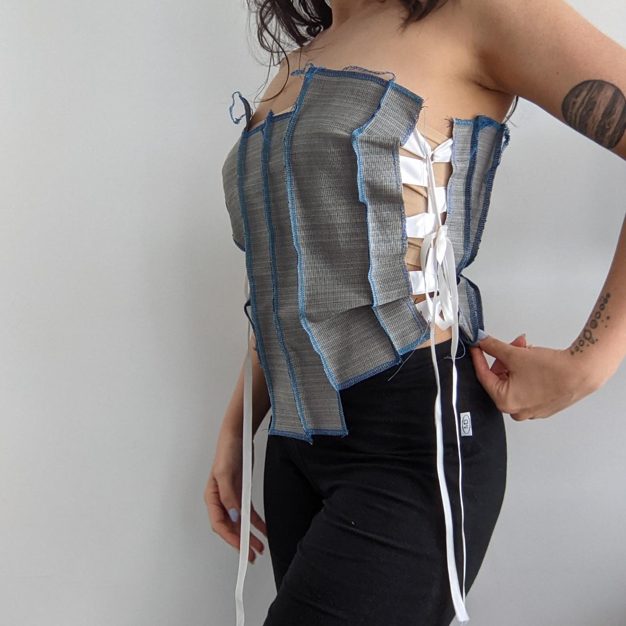 Handmade corset style top, made from deadstock... Depop