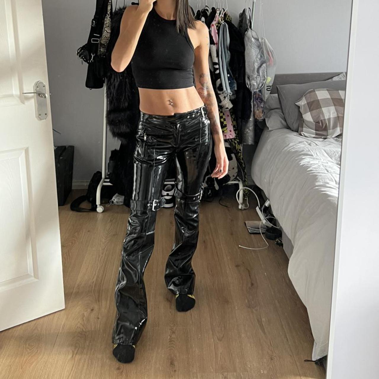 Y2k low waist pvc trousers. New with tags. I’m a... - Depop