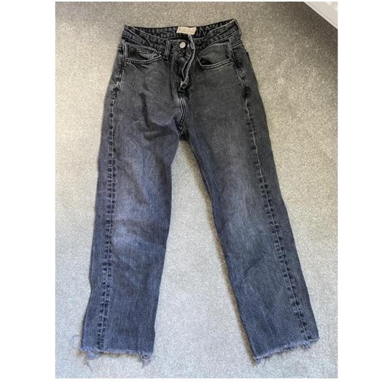 Topshop grey straight jeans Waist 28 Length... - Depop