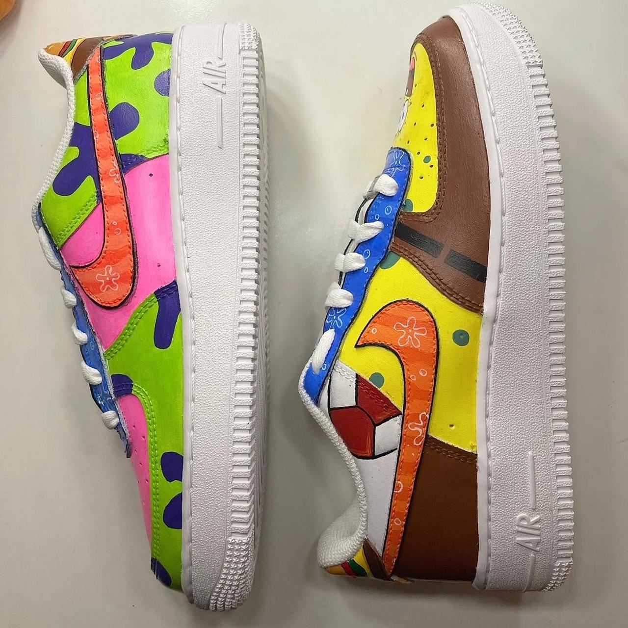 Spongebob Patrick Nike Air Force 1 '07 Custom Shoes Hand Painted Sneakers