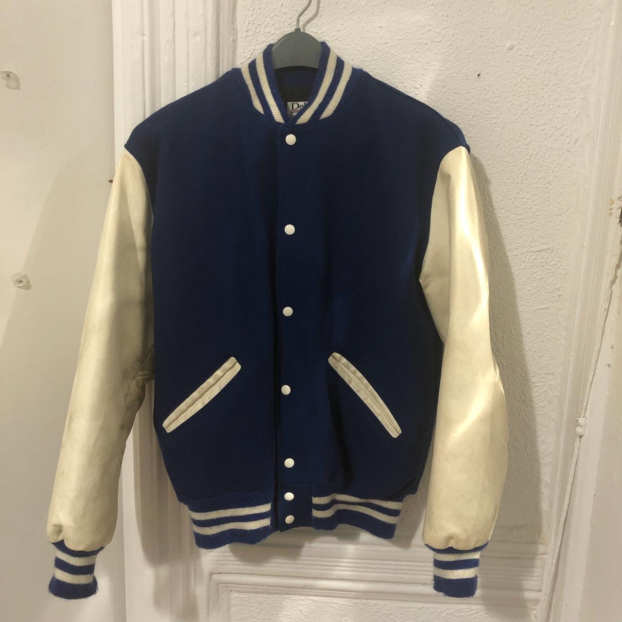 Delong letterman jacket. Wool with leather sleeves.... - Depop