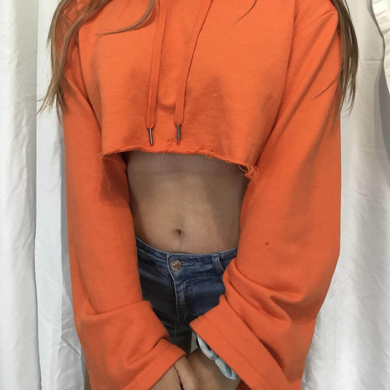 Neon orange best sale cropped hoodie