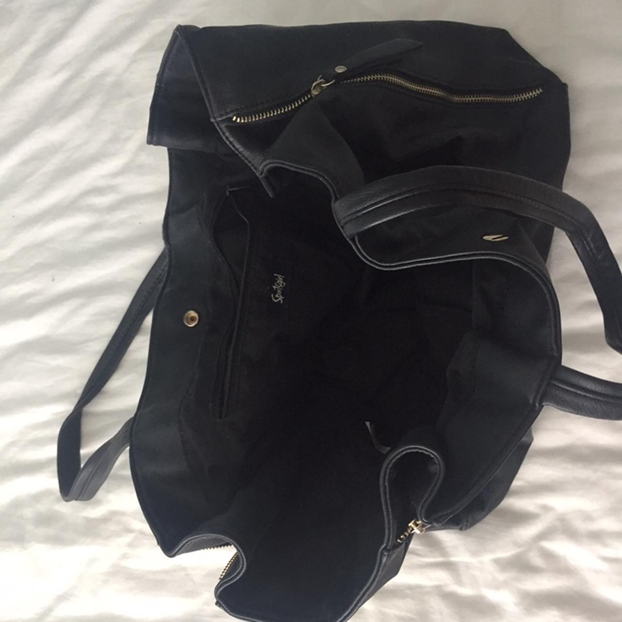 Black Sportsgirl soft leather bag Has 4 zippers on... Depop