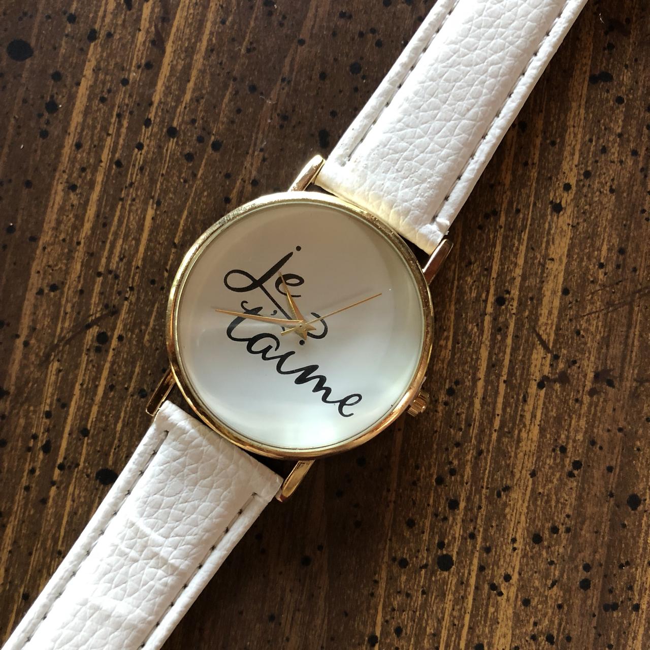 JCPenney Women's White and Gold Watch Depop