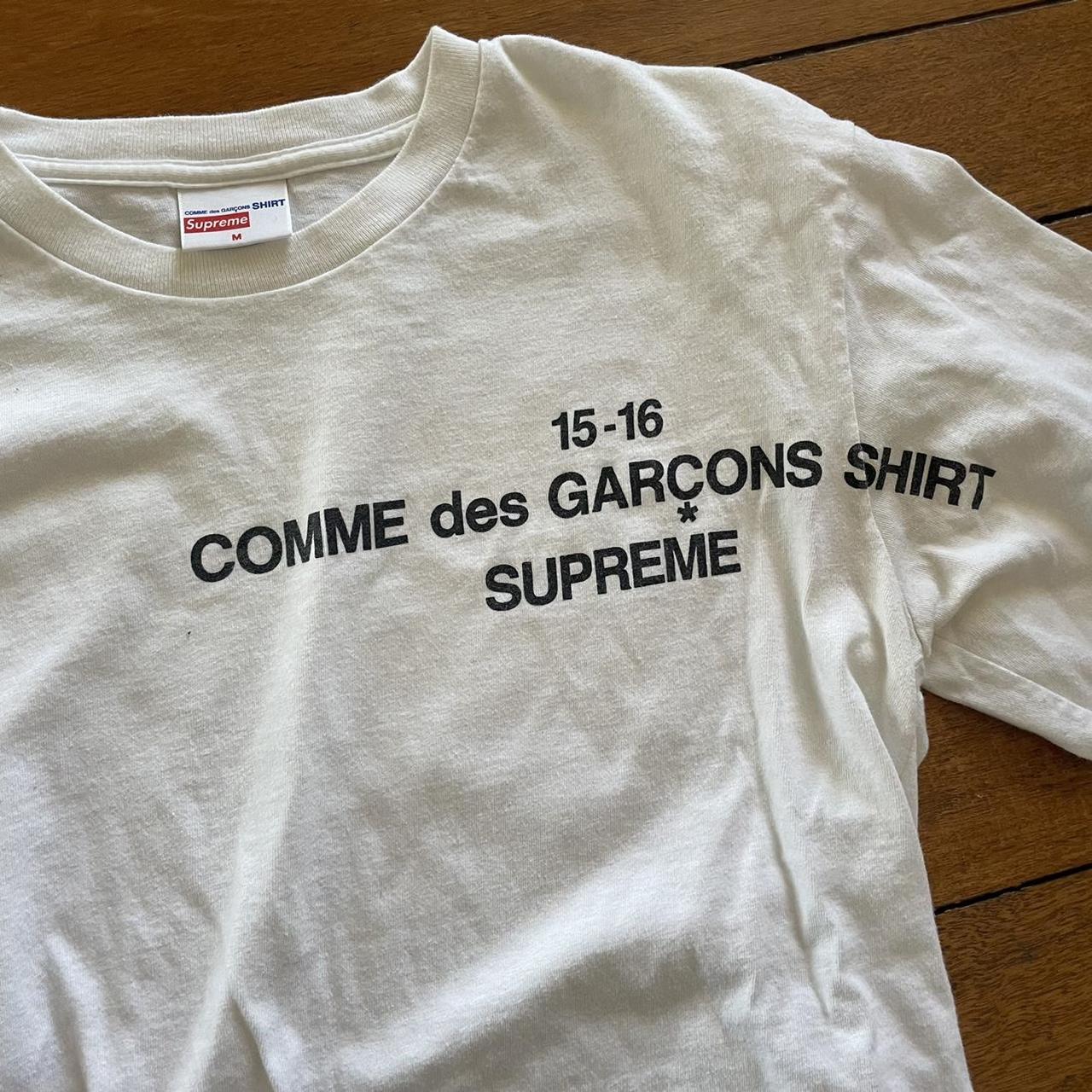 supreme x cdg long sleeve shirt    slight yellowing... - Depop