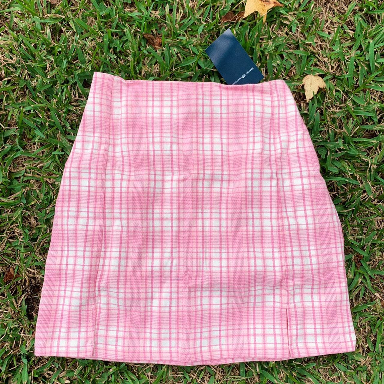 Brandy melville pink 2025 plaid cara skirt