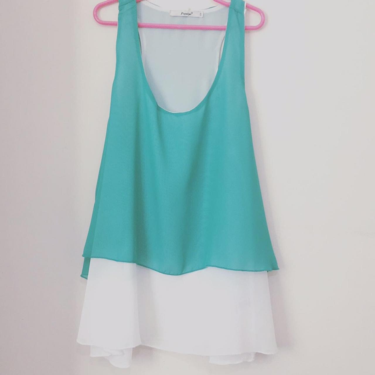 Layers Tank Top from Papaya / Aqua Green on Top and... Depop