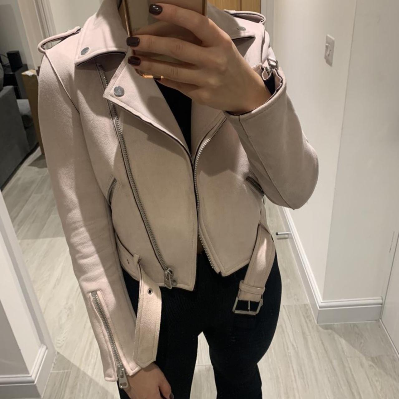 Zara pink best sale suede jacket