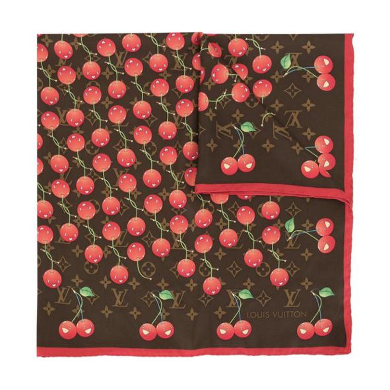 Cherry-Pattern Scarf & Tote Set