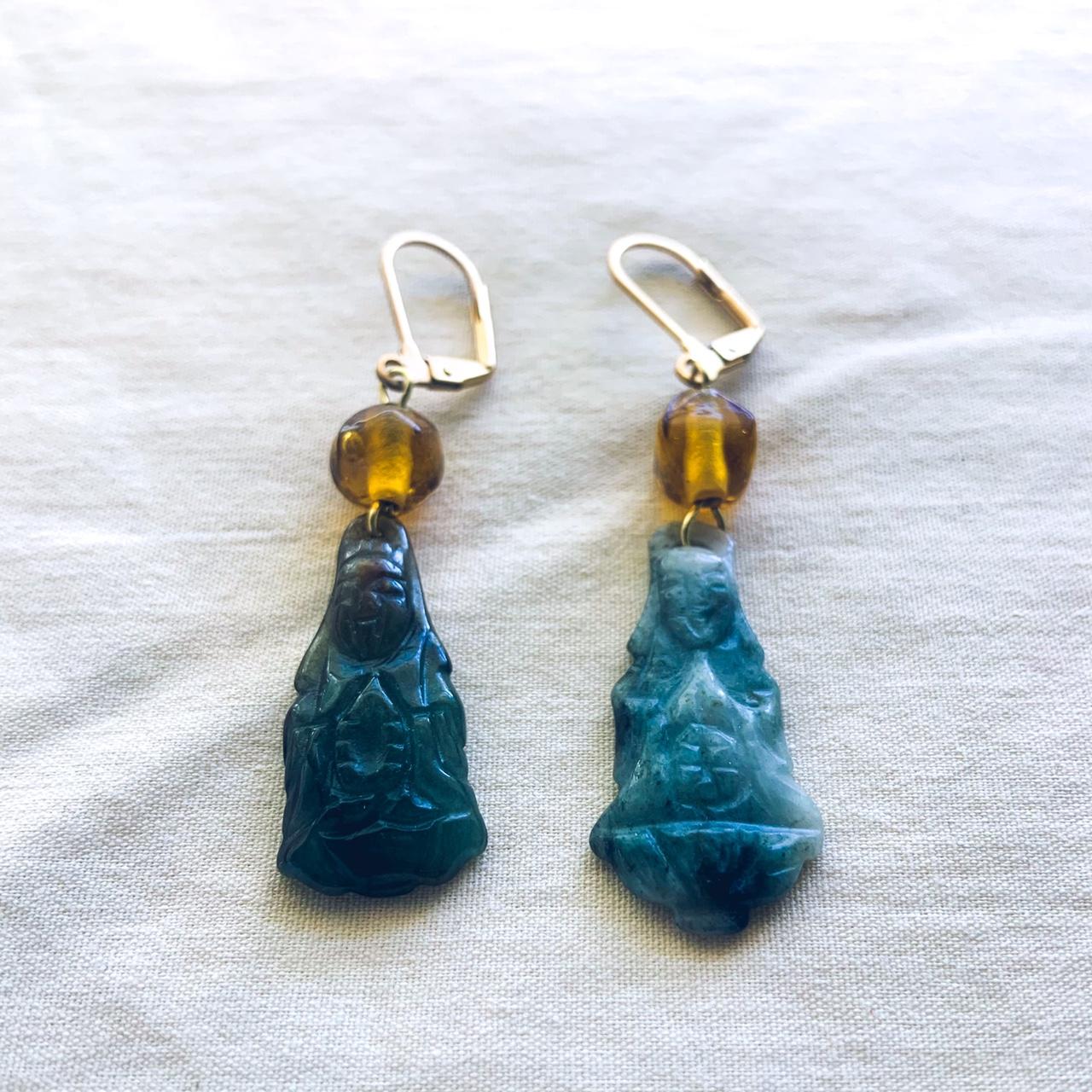 Jade on sale buddha earrings