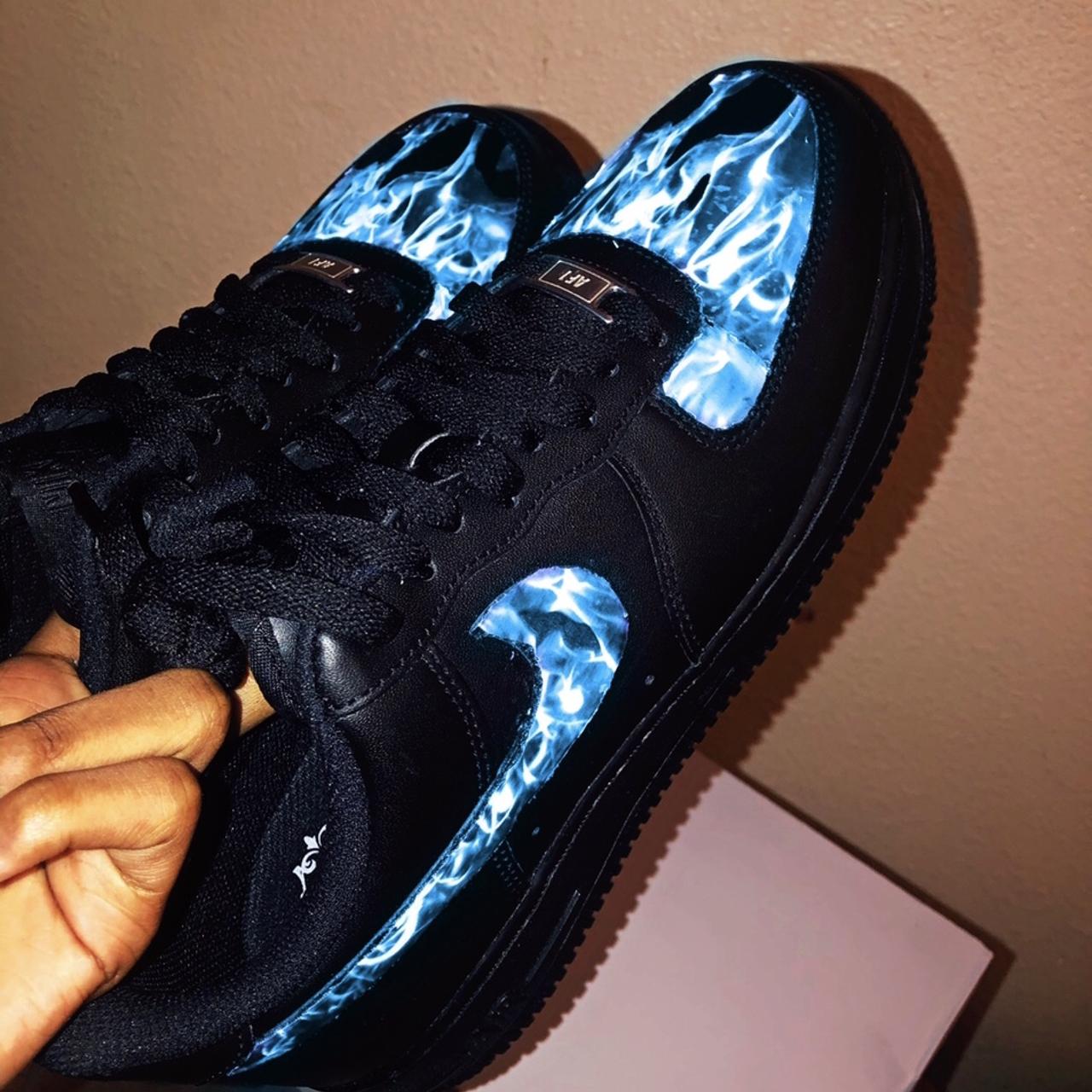 Nike Air Force 1 “NBA Black Blue Gale Laser - Depop