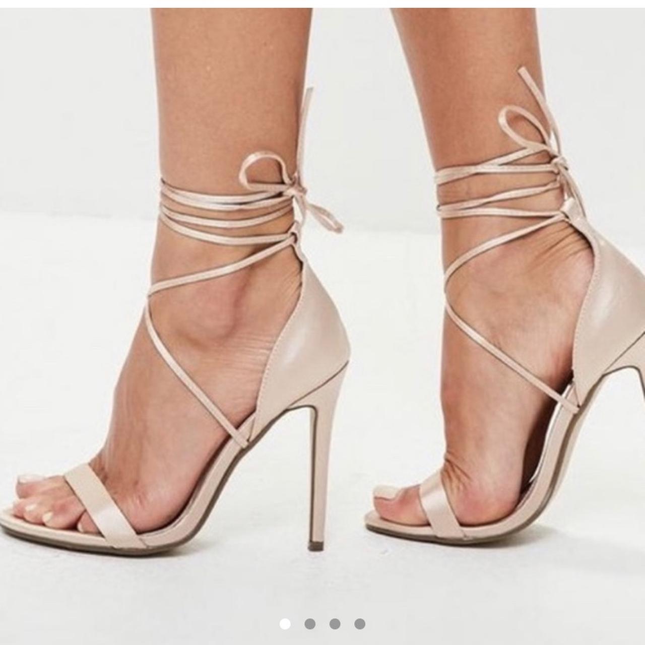 Barely there sale lace up heels