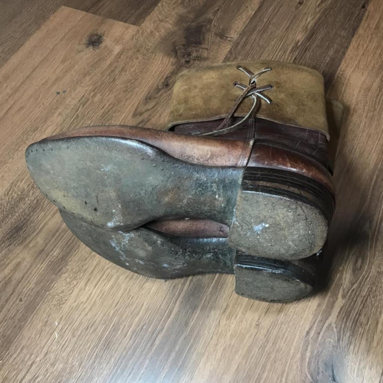 50’S VINTAGE BROWN LEATHER BOOTS OLDSTYLE MEN’S... Depop