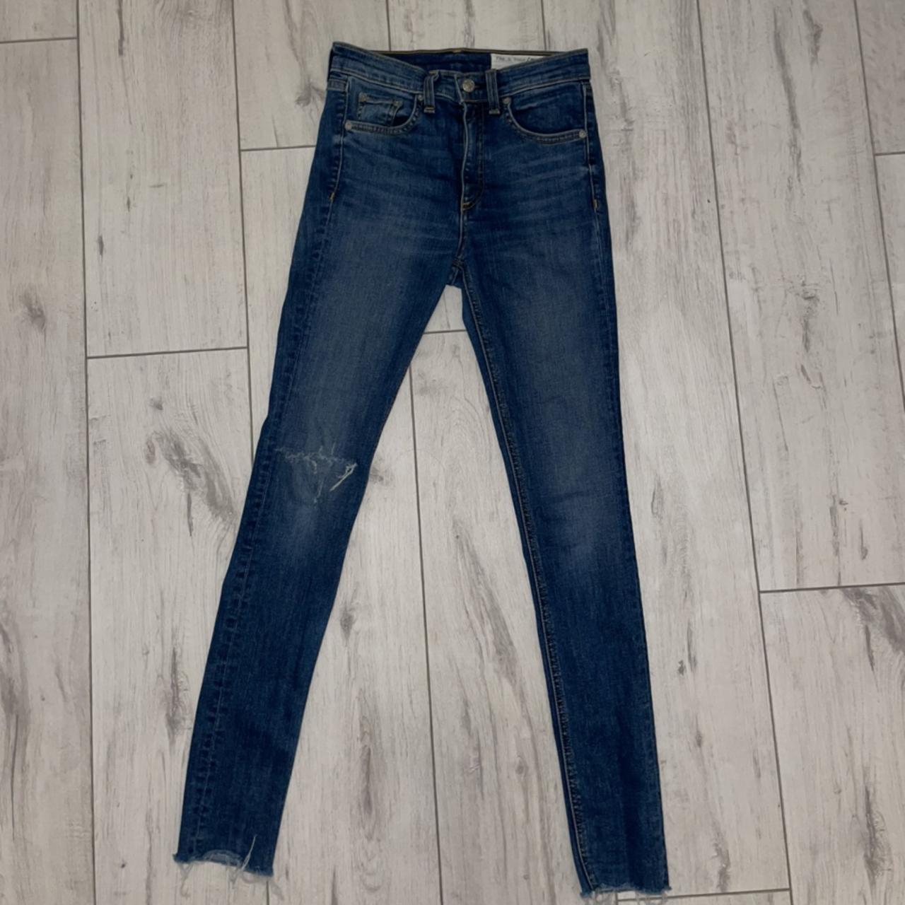 Skinny Rag Bone Jeans W Ripped Detail On Right Depop