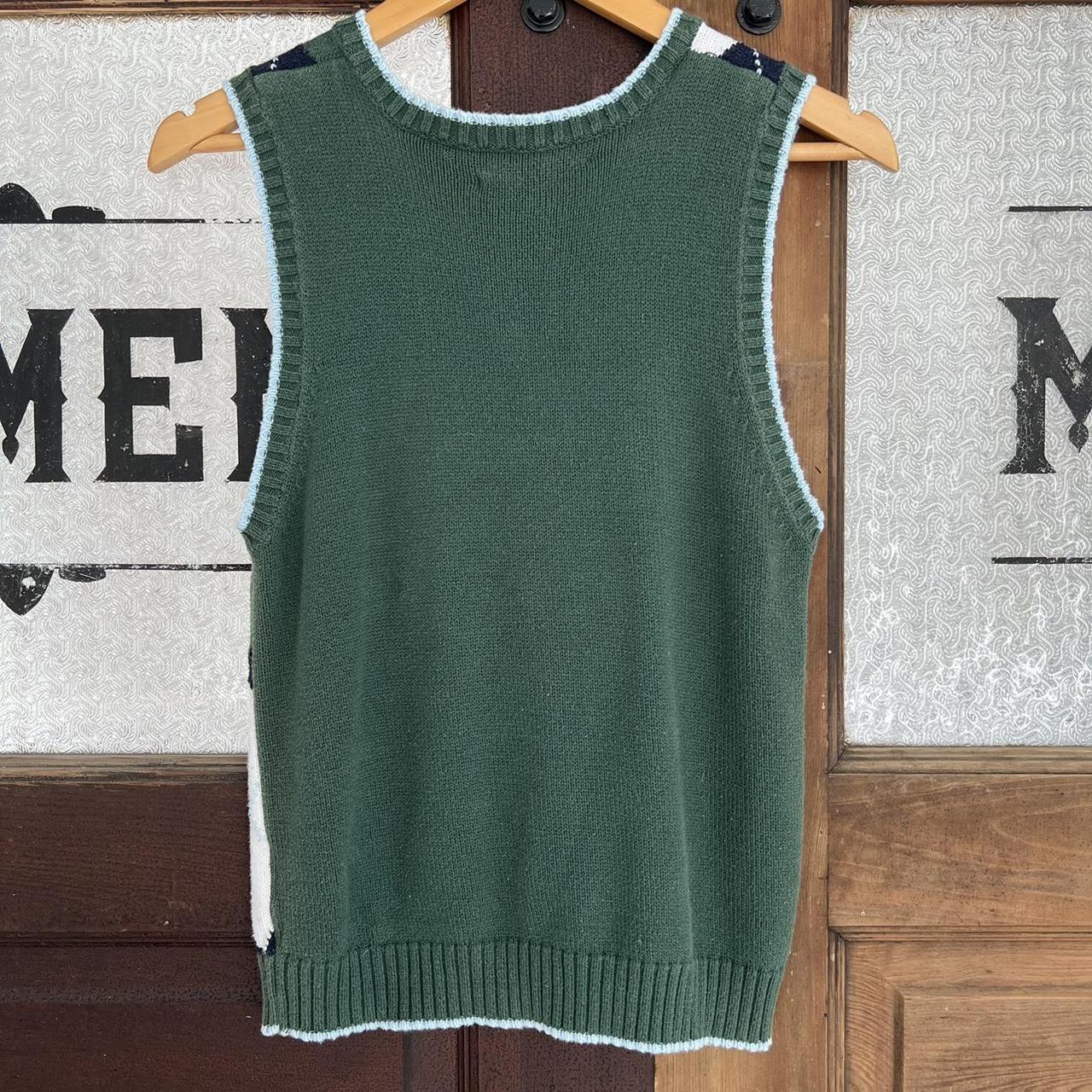 Basic Editions Women's Green and Navy Gilet (3)