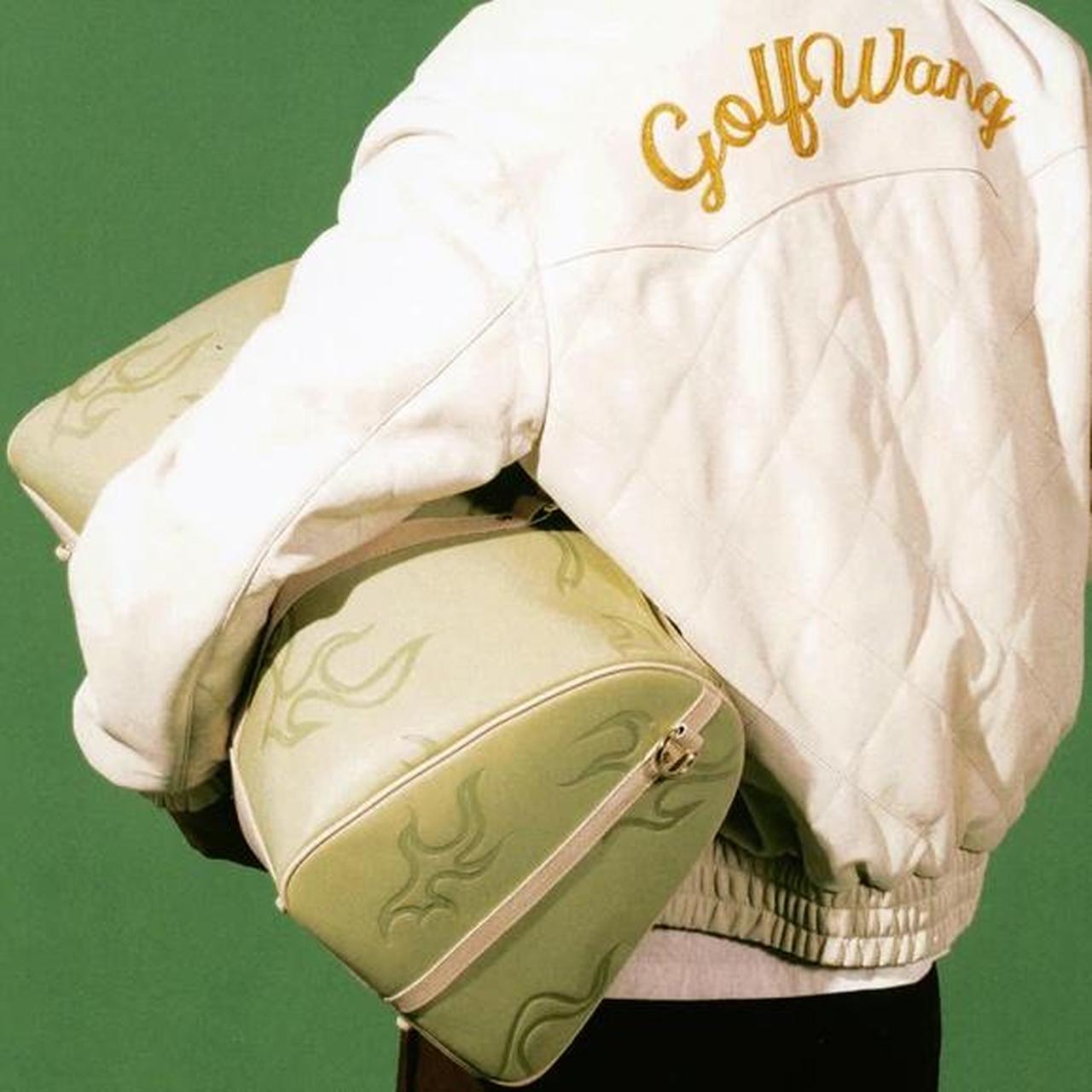 GOLF WANG Flame Embossed Duffle Bag Sage Green Leather