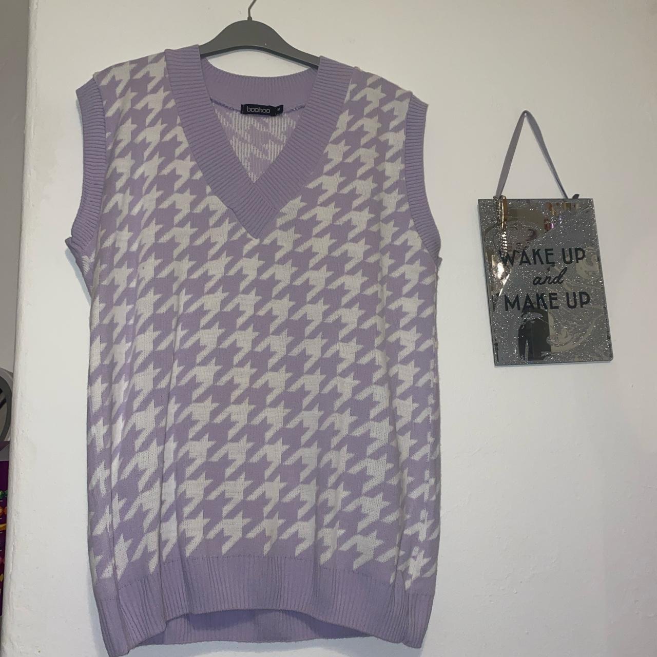 Boohoo lilac dogtooth sweater vest I brought it and... Depop