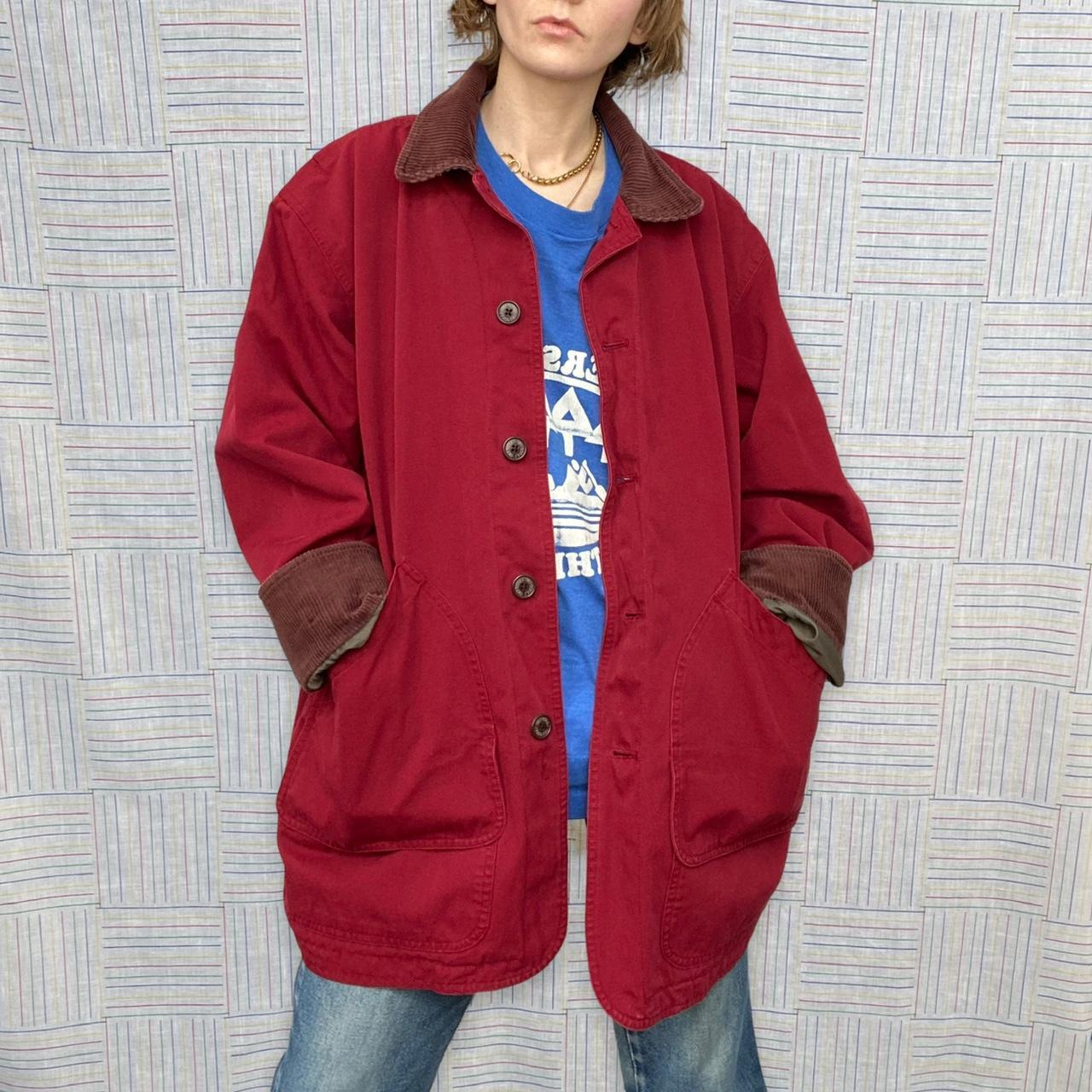 red chore jacket