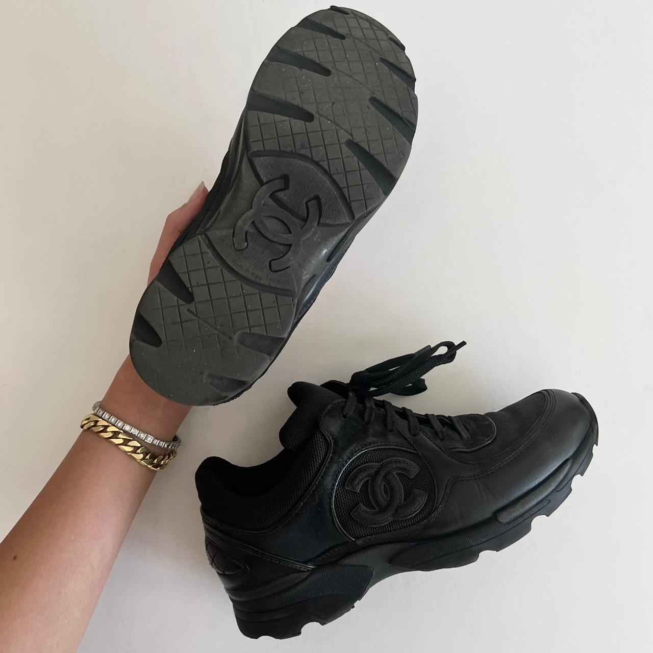 Womens black hot sale chanel trainers