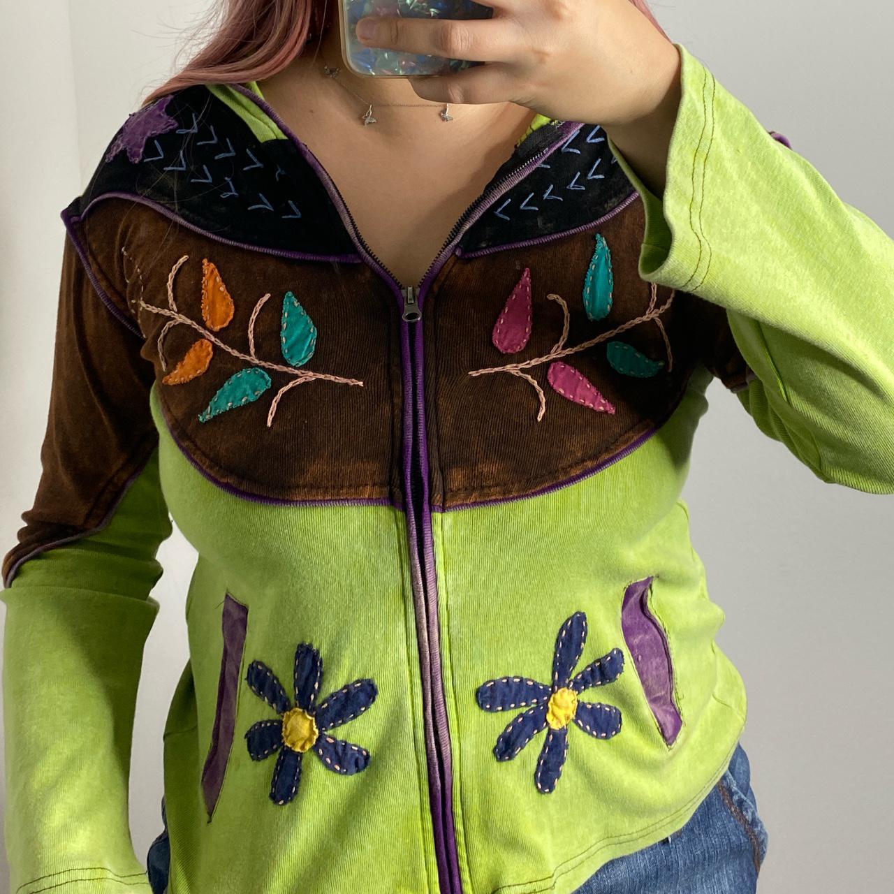 Y2K Hippie hoodie small 💕💕 the cutest patchwork... Depop