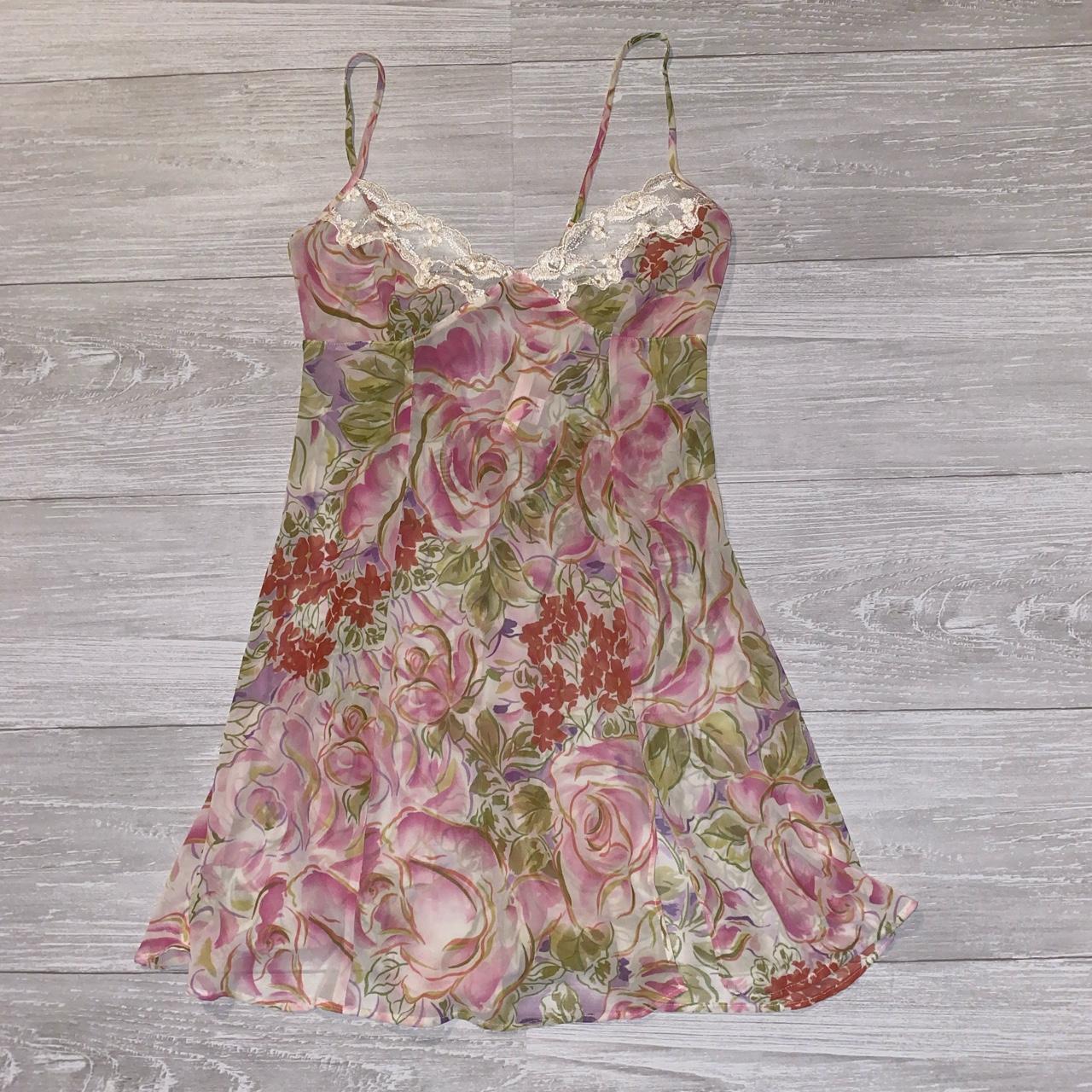 Victoria's Secret Women's Pink and Green Dress | Depop