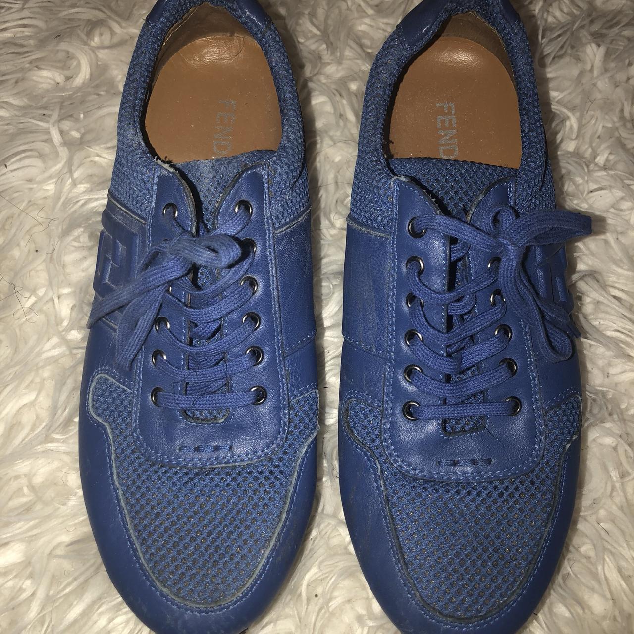 Royal Blue Fendi Trainer, Pre-Loved, Some scuffs,