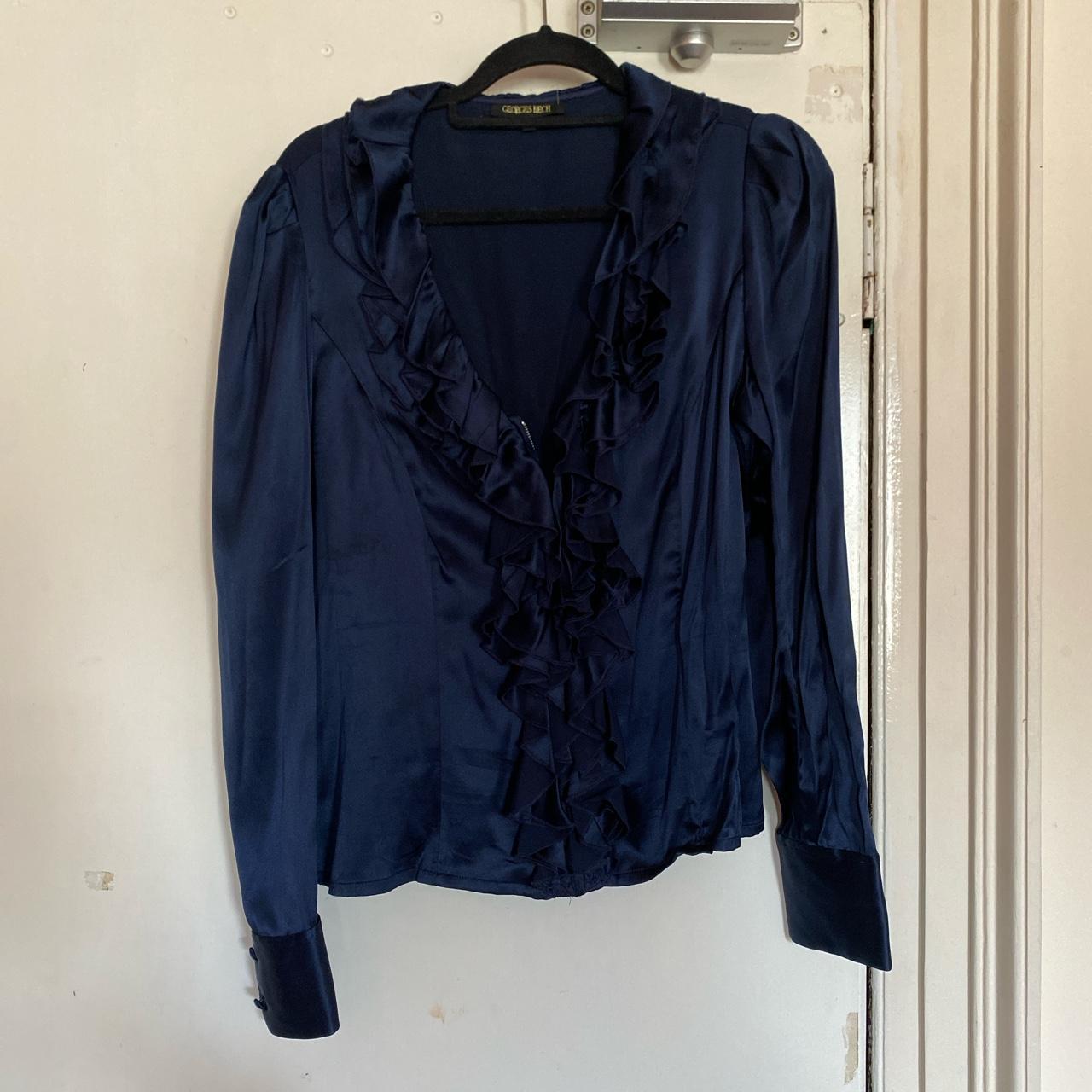 Women's Navy Blouse | Depop