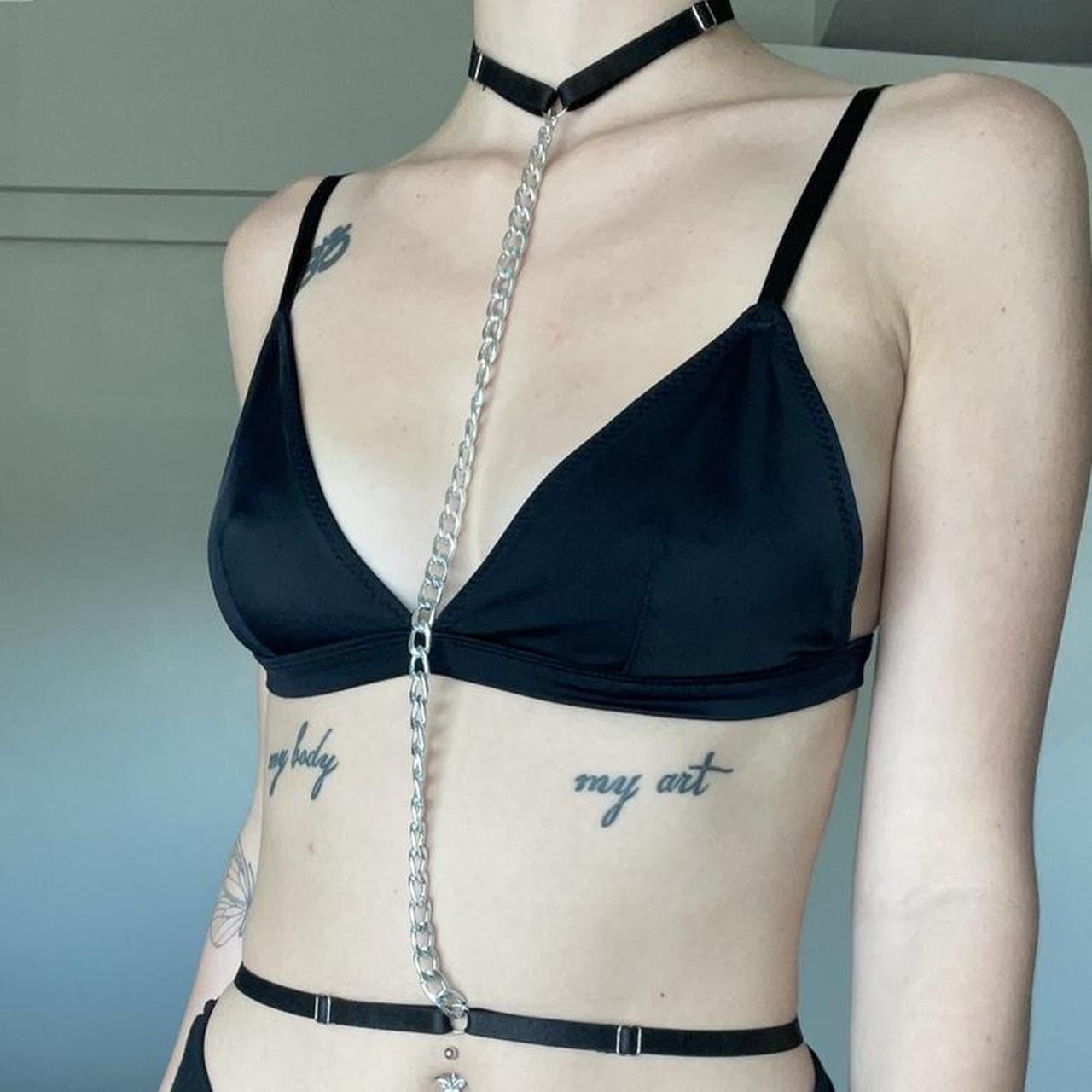 Black And Silver Chain Harness Super Cute For Raves Depop