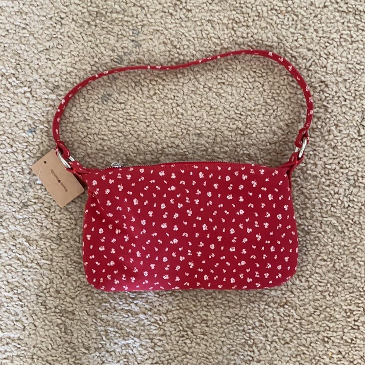 Brandy Melville red floral purse Depop