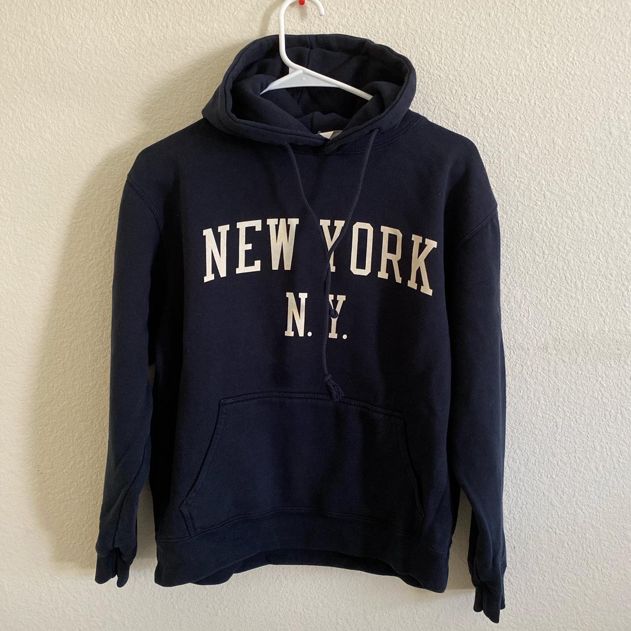 Brandy Melville navy Christy New York hoodie - Depop