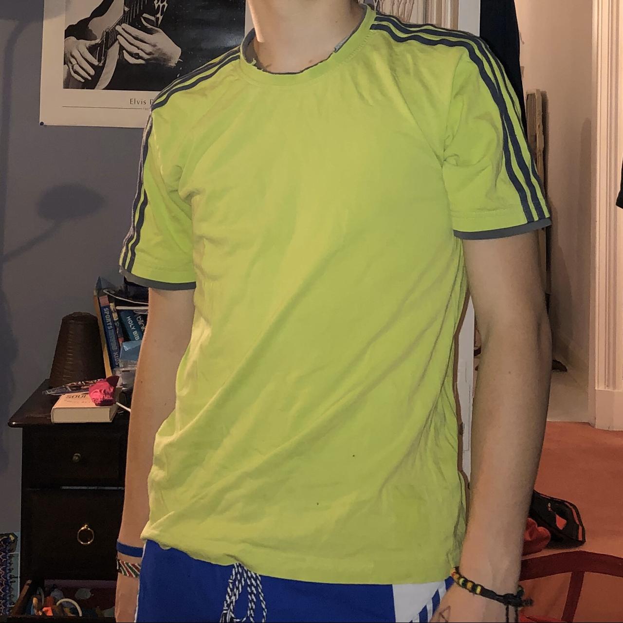 Lime Green Adidas t shirt 5 10 condition so